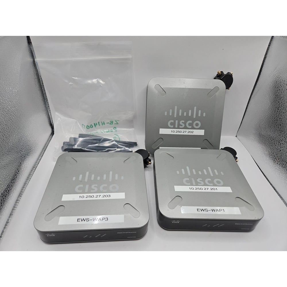 Cisco WAP4410N Wireless-N Access Pointt Lot of 3 FOR PARTS UNTESTED W/ Antennas